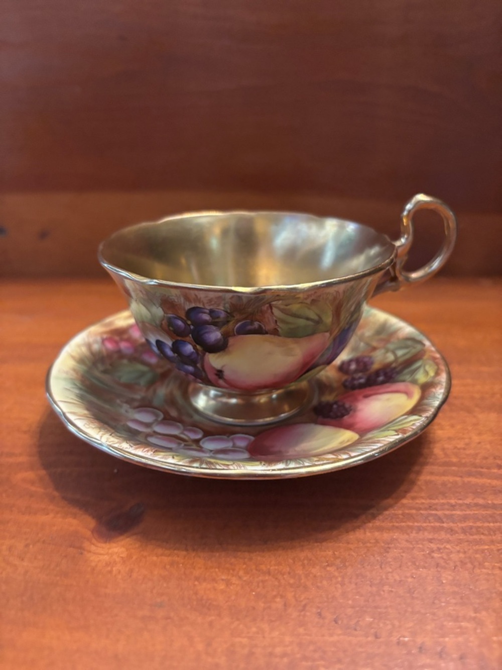 Aynsley China Teacup & Saucer - Gold Interior